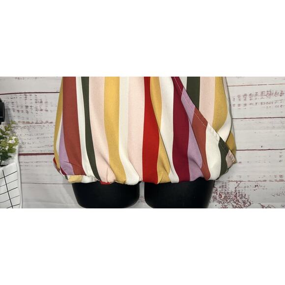 Label By Rachel Roy Multi Stripe Women’s Faux Wrap Tank Medium - Picture 2 of 3
